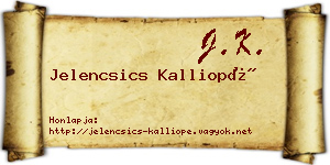 Jelencsics Kalliopé névjegykártya